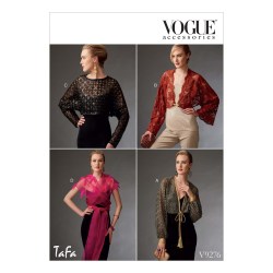 9276 Vogue TAFA  Easy Contrast Tied Shrugs, Capelet Pattern SM-XL 8-22 New